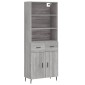 vidaXL Ντουλάπι Γκρι Sonoma 69,5 x 34 x 180 εκ. Επεξεργασμένο Ξύλο