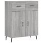 vidaXL Ντουλάπι Γκρι Sonoma 69,5 x 34 x 180 εκ. Επεξεργασμένο Ξύλο