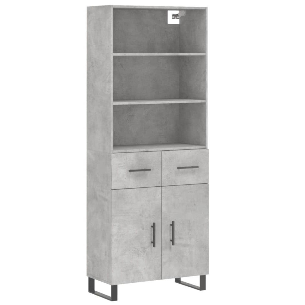 vidaXL Ντουλάπι Γκρι Σκυροδέματος 69,5x34x180 εκ. Επεξεργασμένο Ξύλο