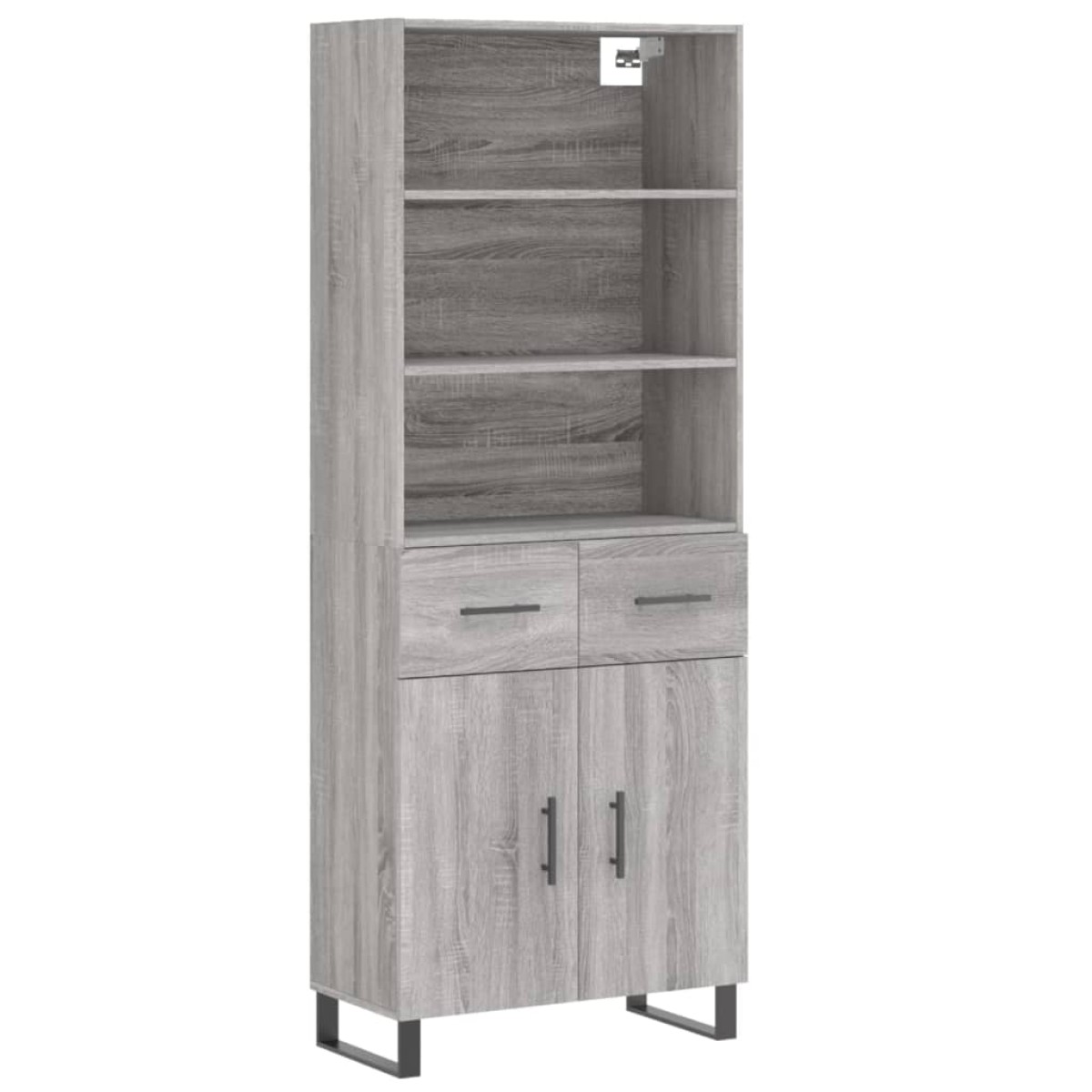 vidaXL Ντουλάπι Γκρι Sonoma 69,5 x 34 x 180 εκ. Επεξεργασμένο Ξύλο