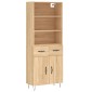 vidaXL Ντουλάπι Sonoma δρυς 69,5 x 34 x 180 εκ. από Επεξεργασμένο Ξύλο