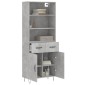 vidaXL Ντουλάπι Γκρι Σκυροδέματος 69,5x34x180 εκ. Επεξεργασμένο Ξύλο
