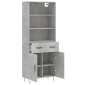 vidaXL Ντουλάπι Γκρι Σκυροδέματος 69,5x34x180 εκ. Επεξεργασμένο Ξύλο