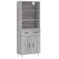 vidaXL Ντουλάπι Γκρι Sonoma 69,5 x 34 x 180 εκ. Επεξεργασμένο Ξύλο