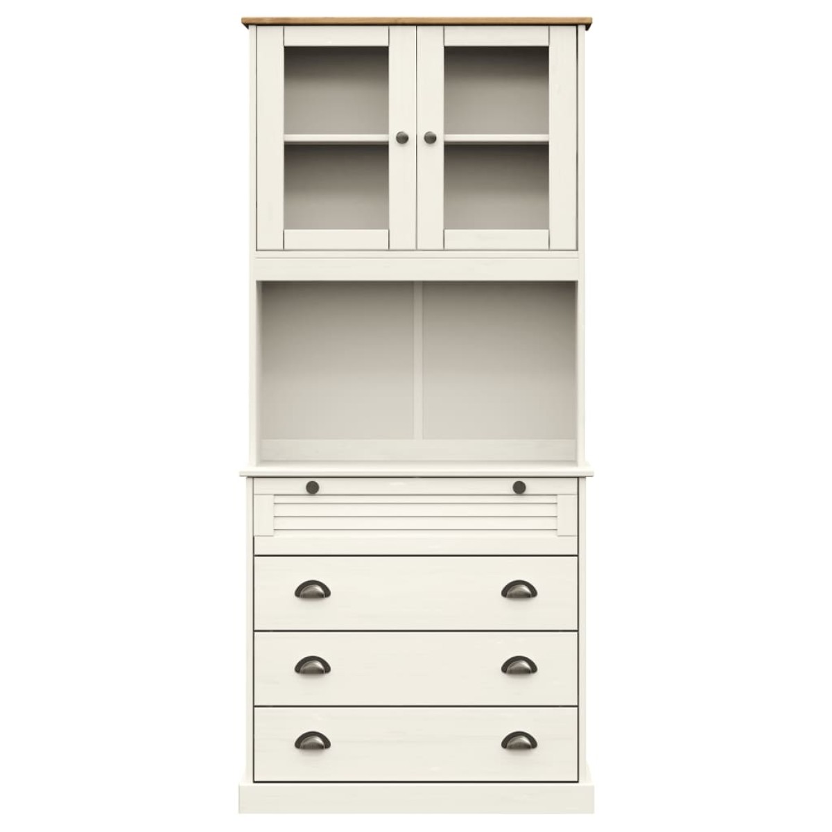 vidaXL Βιτρίνα VIGO Λευκή 80 x 40 x 176 εκ. από Μασίφ Ξύλο Πεύκου