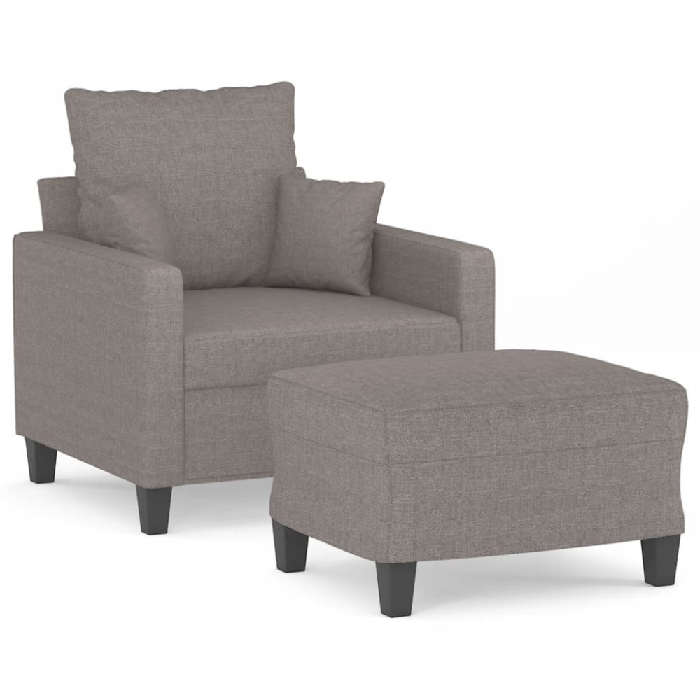 vidaXL Πολυθρόνα Taupe 60 εκ. από Υφασμάτινη με Υποπόδιο