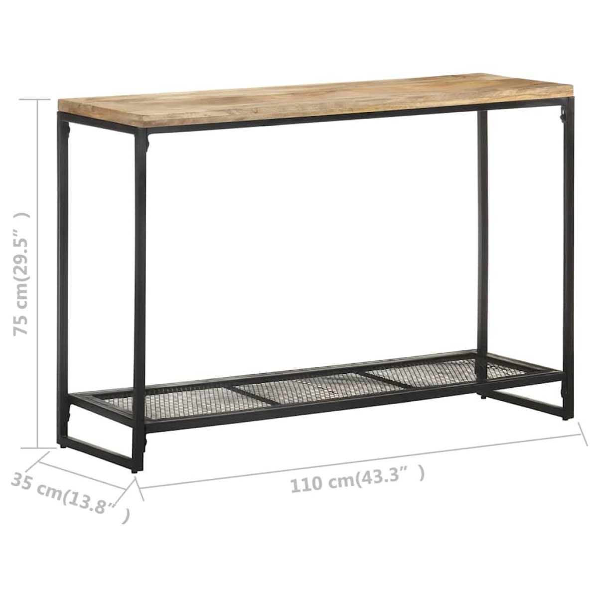 vidaXL Τραπέζι Κονσόλα 110 x 35 x 75 εκ. από Μασίφ Ξύλο Μάνγκο