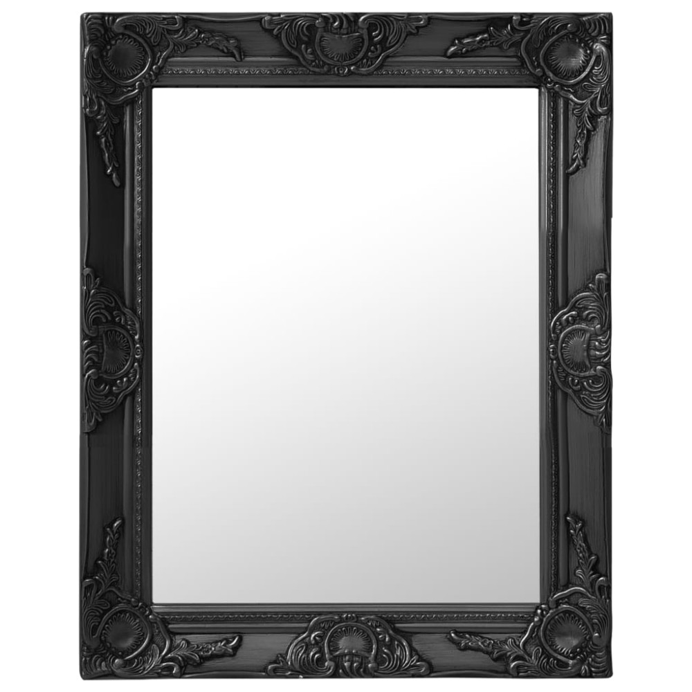 vidaXL Καθρέφτης Τοίχου με Μπαρόκ Στιλ Μαύρος 50 x 60 εκ.