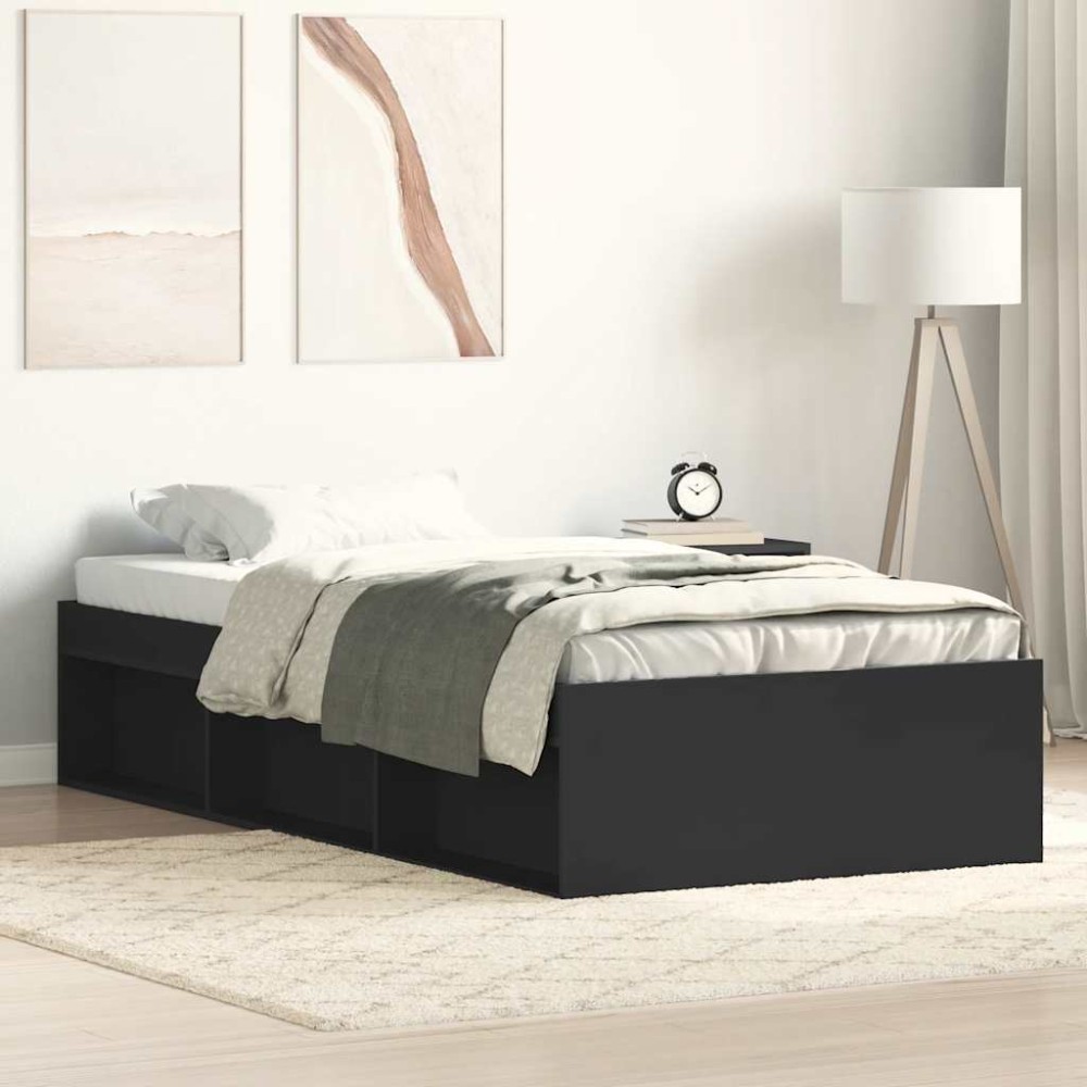 vidaXL Πλαίσιο Κρεβατιού Μαύρο 90x200 cm