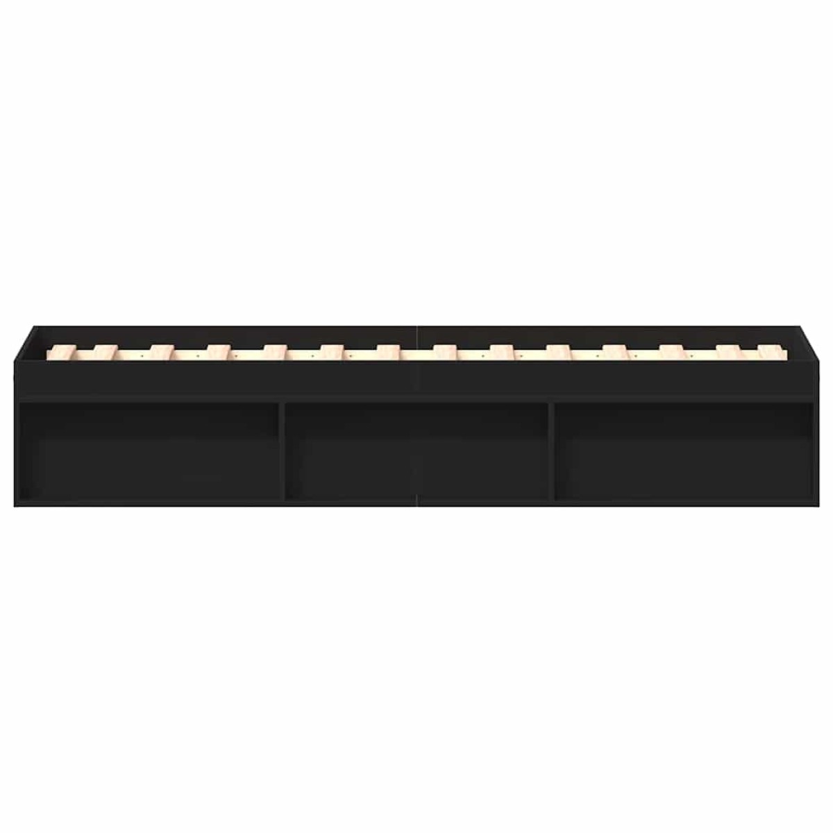 vidaXL Πλαίσιο Κρεβατιού Μαύρο 90x200 cm