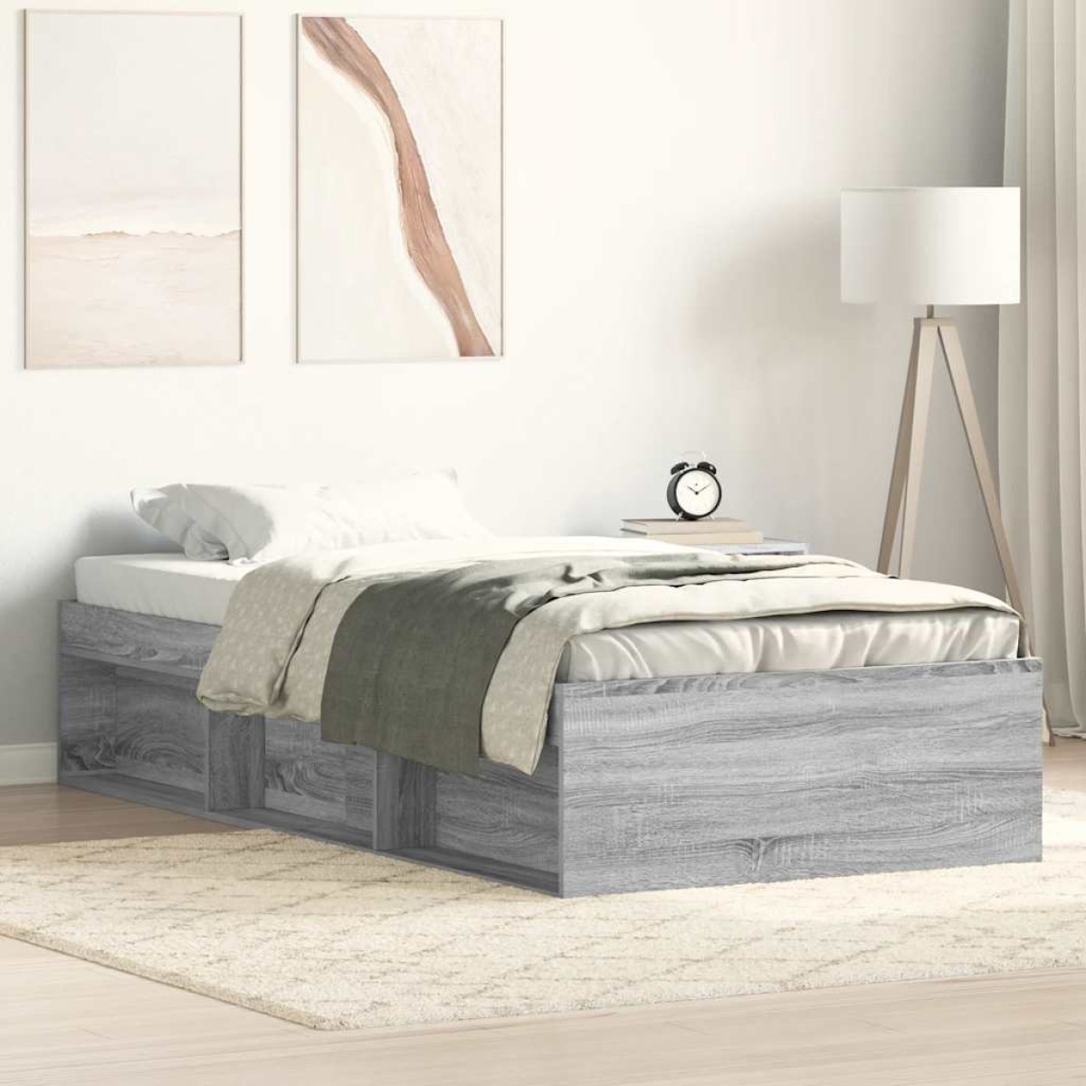 vidaXL Πλαίσιο Κρεβατιού Γκρι Sonoma 100x200 εκ.