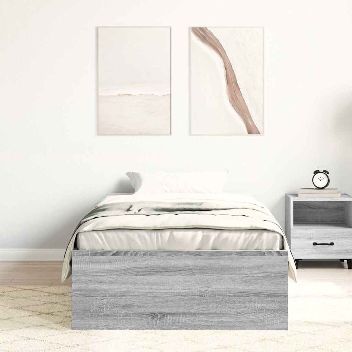 vidaXL Πλαίσιο Κρεβατιού Γκρι Sonoma 100x200 εκ.