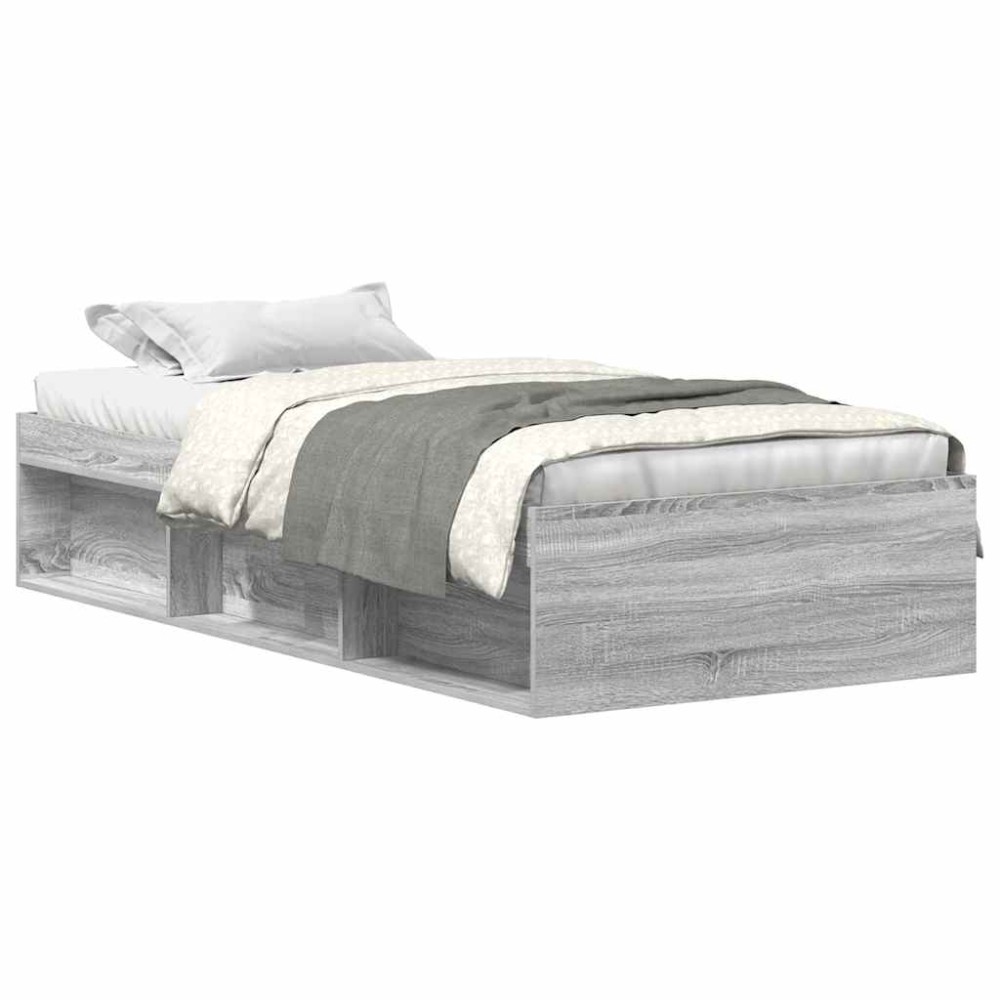 vidaXL Πλαίσιο Κρεβατιού Γκρι Sonoma 90 x 190 εκ.