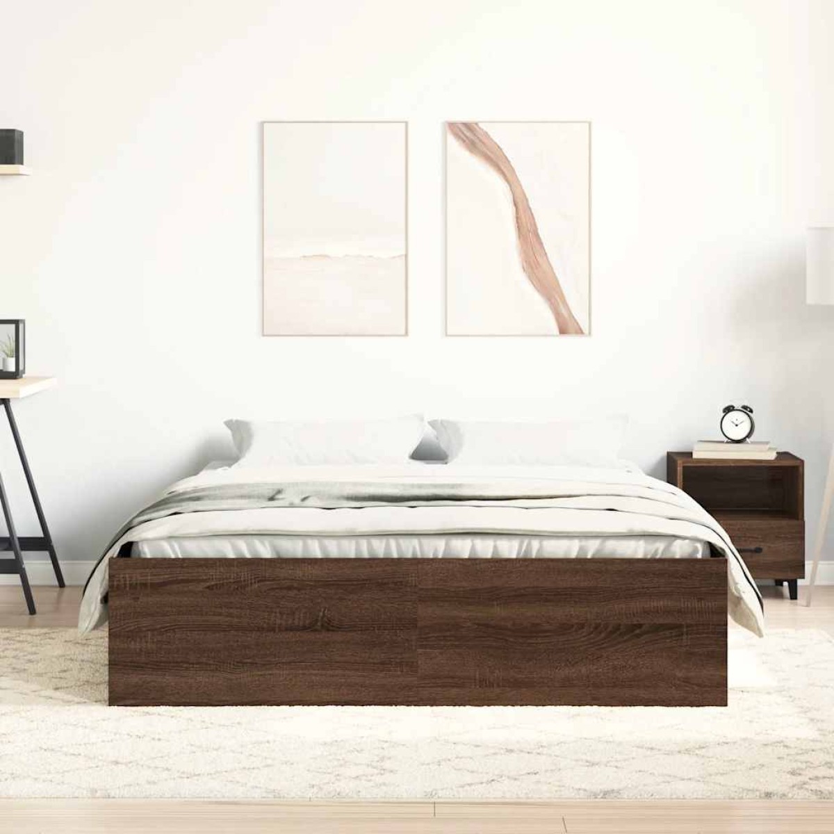 vidaXL Πλαίσιο Κρεβατιού Καφέ Δρυς 140 x 200 εκ.