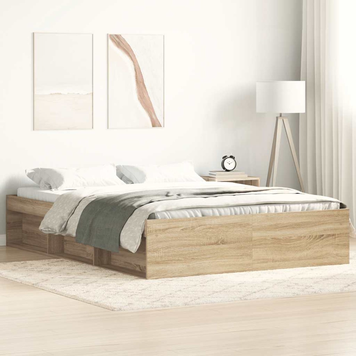 vidaXL Πλαίσιο Κρεβατιού Sonoma Δρυς 150 x 200 εκ. King Size