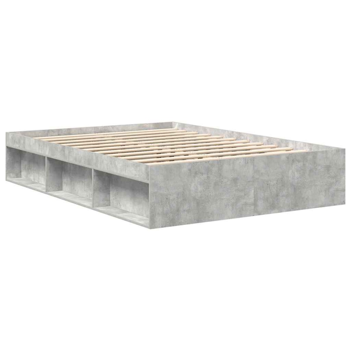 vidaXL Πλαίσιο Κρεβατιού Γκρι Σκυροδέματος 150 x 200 εκ. King Size