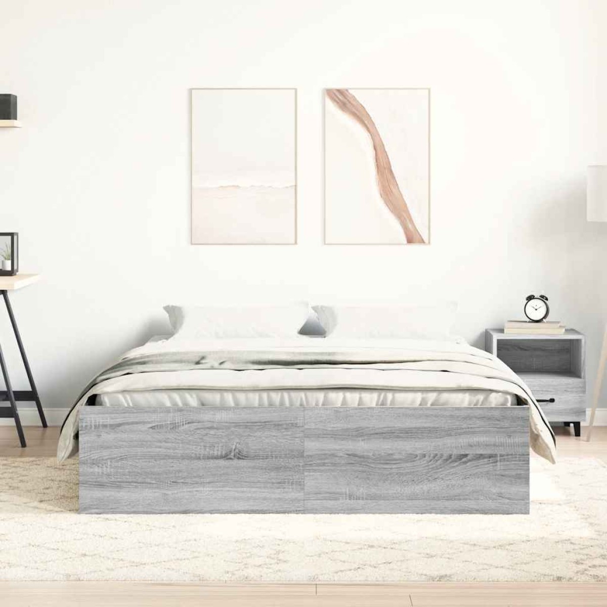 vidaXL Πλαίσιο Κρεβατιού Γκρι Sonoma 150 x 200 εκ. King Size