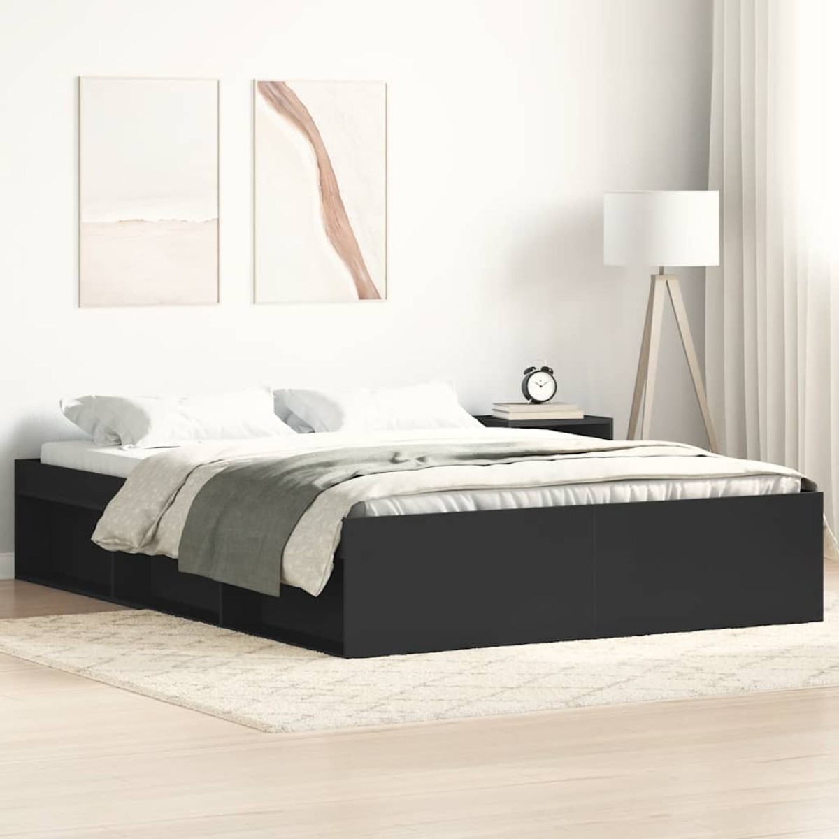 vidaXL Πλαίσιο Κρεβατιού Μαύρο 160 x 200 εκ.