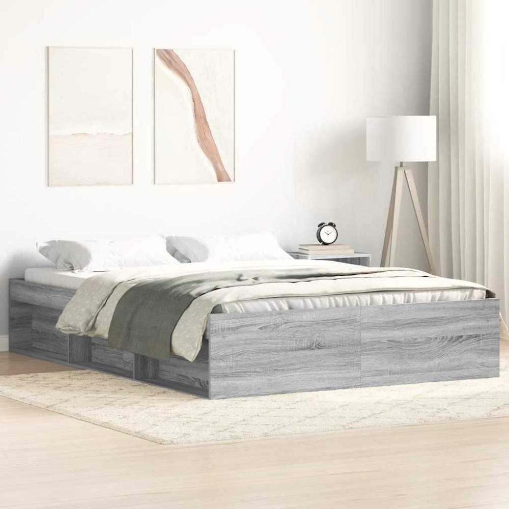 vidaXL Πλαίσιο Κρεβατιού Γκρι Sonoma 160 x 200 εκ.