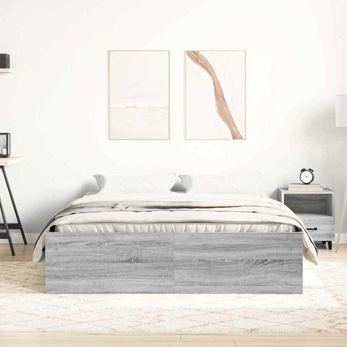 vidaXL Πλαίσιο Κρεβατιού Γκρι Sonoma 160 x 200 εκ.