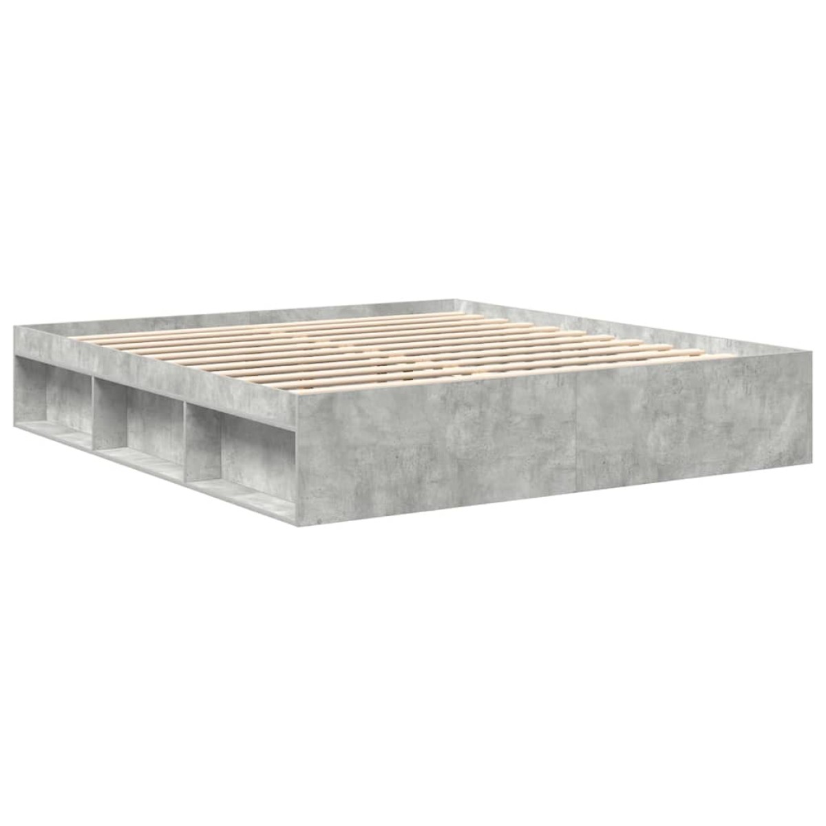 vidaXL Πλαίσιο Κρεβατιού Γκρι Σκυροδέματος 180 x 200 εκ. Super King