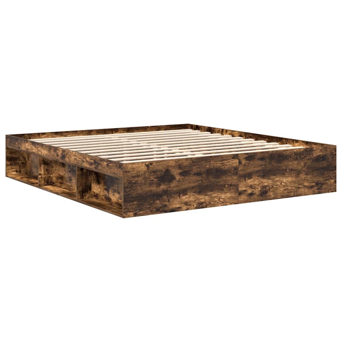 vidaXL Πλαίσιο Κρεβατιού Καπνιστή Δρυς 180 x 200 εκ. Super King