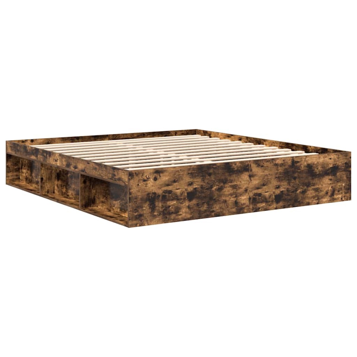 vidaXL Πλαίσιο Κρεβατιού Καπνιστή Δρυς 180 x 200 εκ. Super King