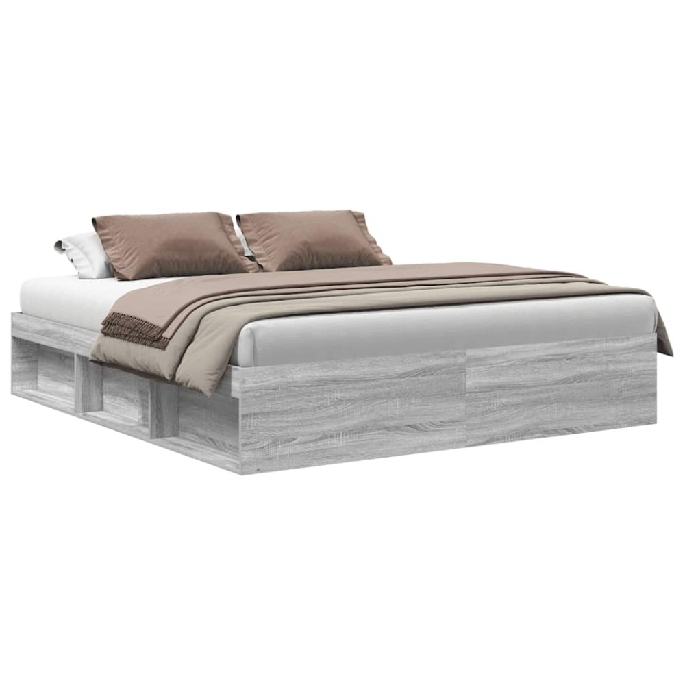 vidaXL Πλαίσιο Κρεβατιού Γκρι Sonoma 200x200 εκ.