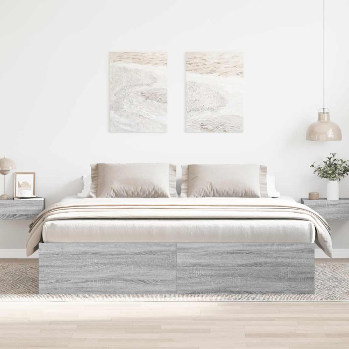 vidaXL Πλαίσιο Κρεβατιού Γκρι Sonoma 200x200 εκ.