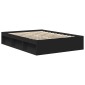 vidaXL Πλαίσιο Κρεβατιού Μαύρο 135x190 εκ. Double