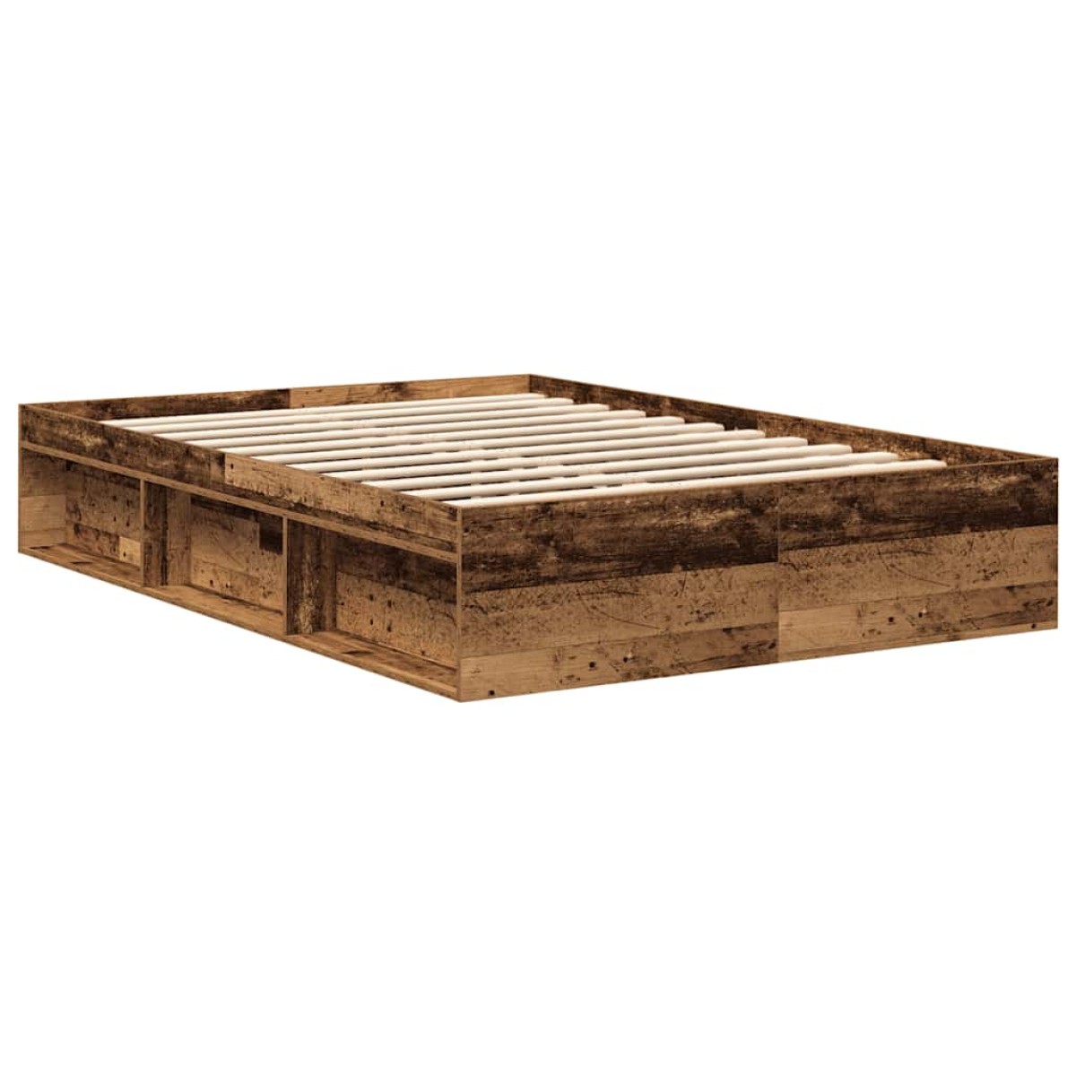 vidaXL Πλαίσιο Κρεβατιού Καπνιστή Δρυς 135x190 εκ. Double