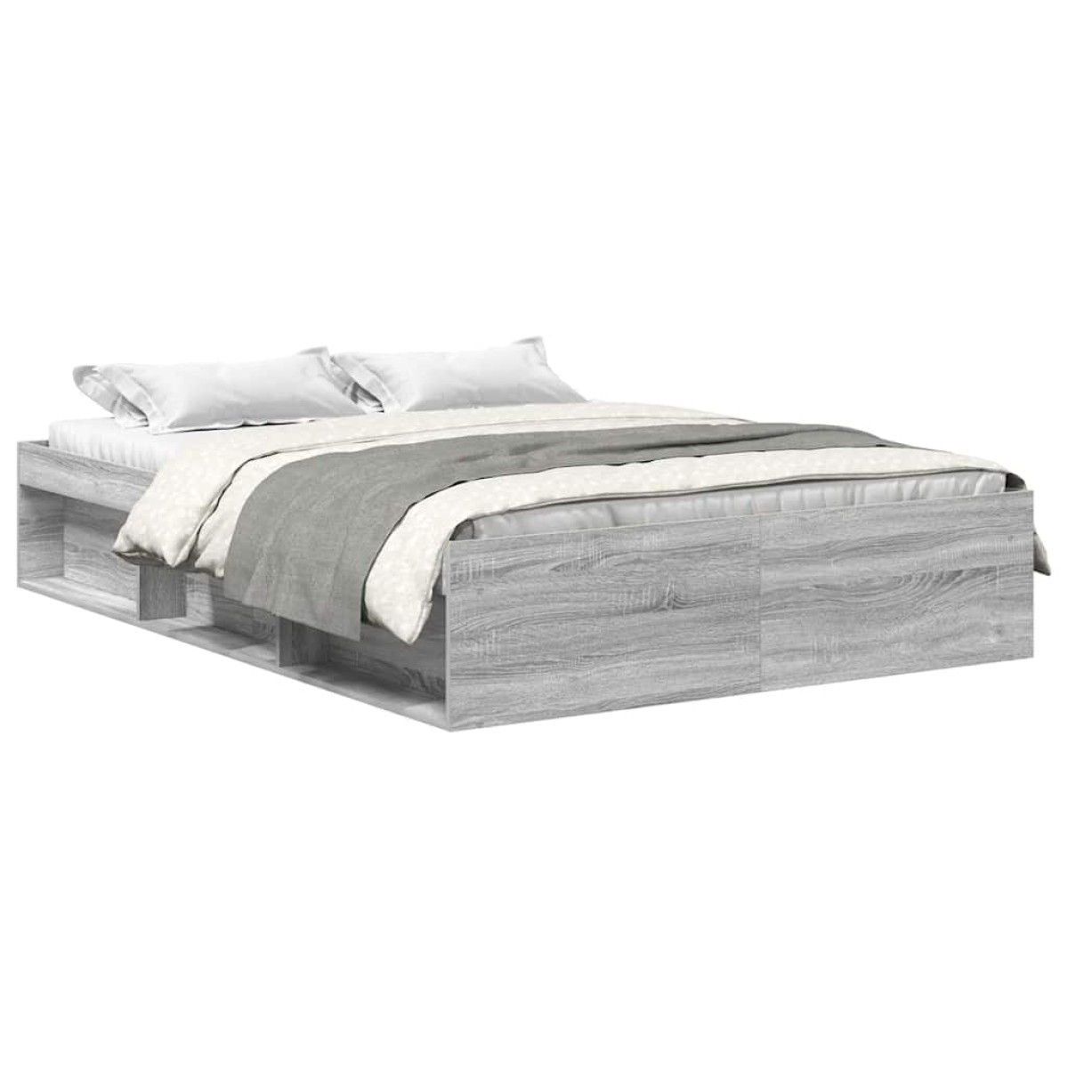 vidaXL Πλαίσιο Κρεβατιού Γκρι Sonoma 135 x 190 εκ. Double