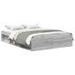 vidaXL Πλαίσιο Κρεβατιού Γκρι Sonoma 135 x 190 εκ. Double