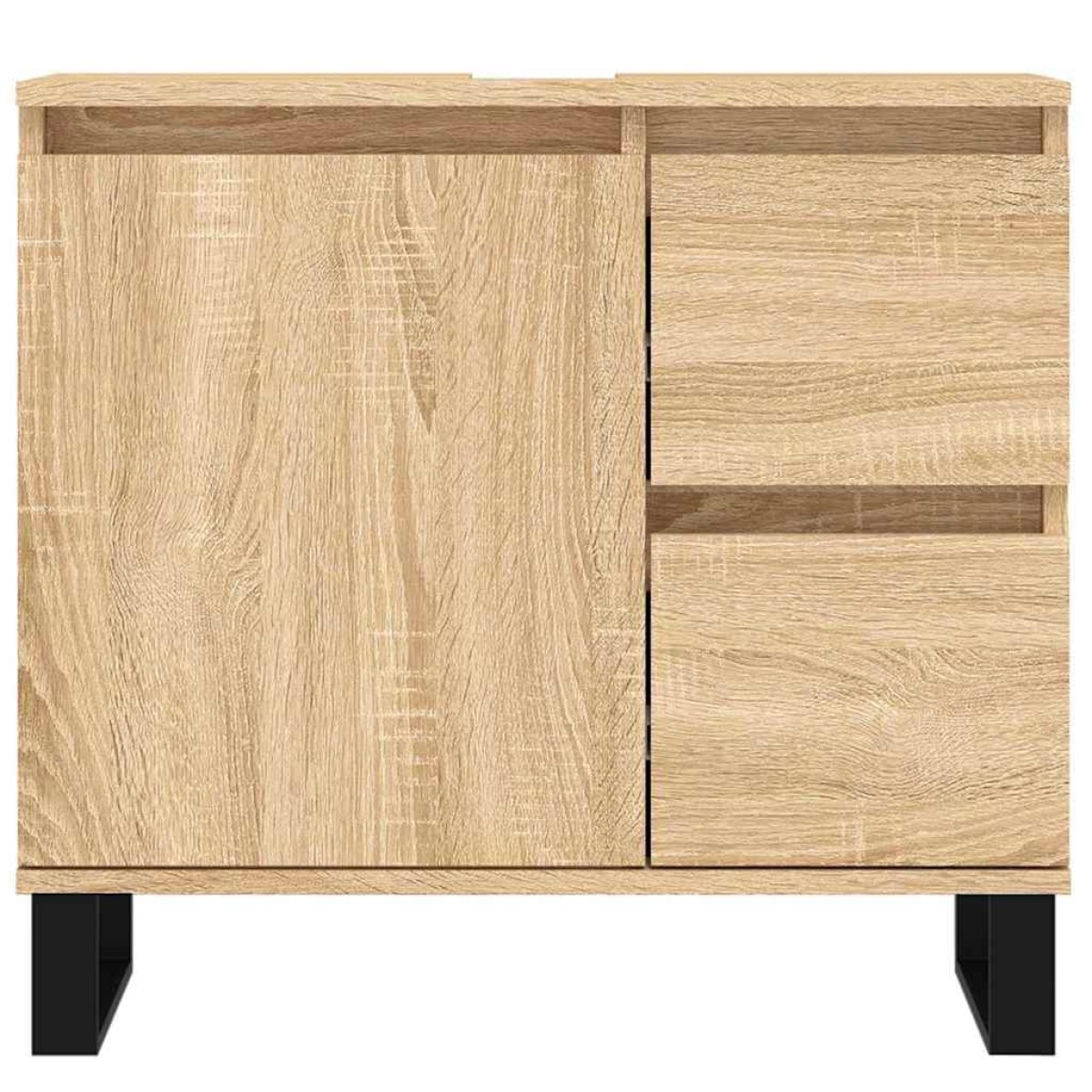 vidaXL Πλαίσιο Κρεβατιού Γκρι Sonoma 135 x 190 εκ. Double