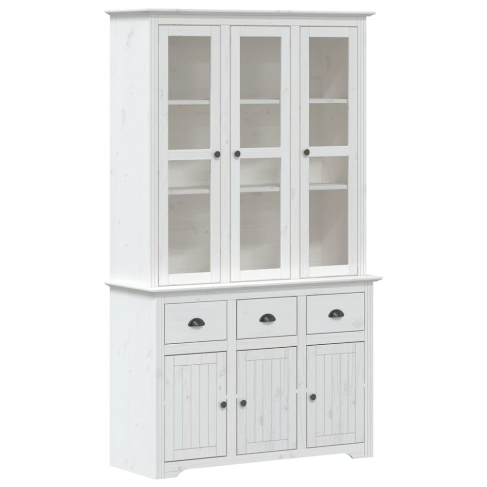 vidaXL Μπουφές BODO Λευκός 115,5x43x200,5 εκ. από Μασίφ Ξύλο Πεύκου