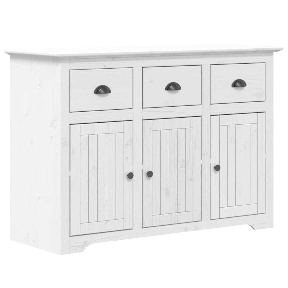 vidaXL Μπουφές BODO Λευκός 115,5x43x200,5 εκ. από Μασίφ Ξύλο Πεύκου