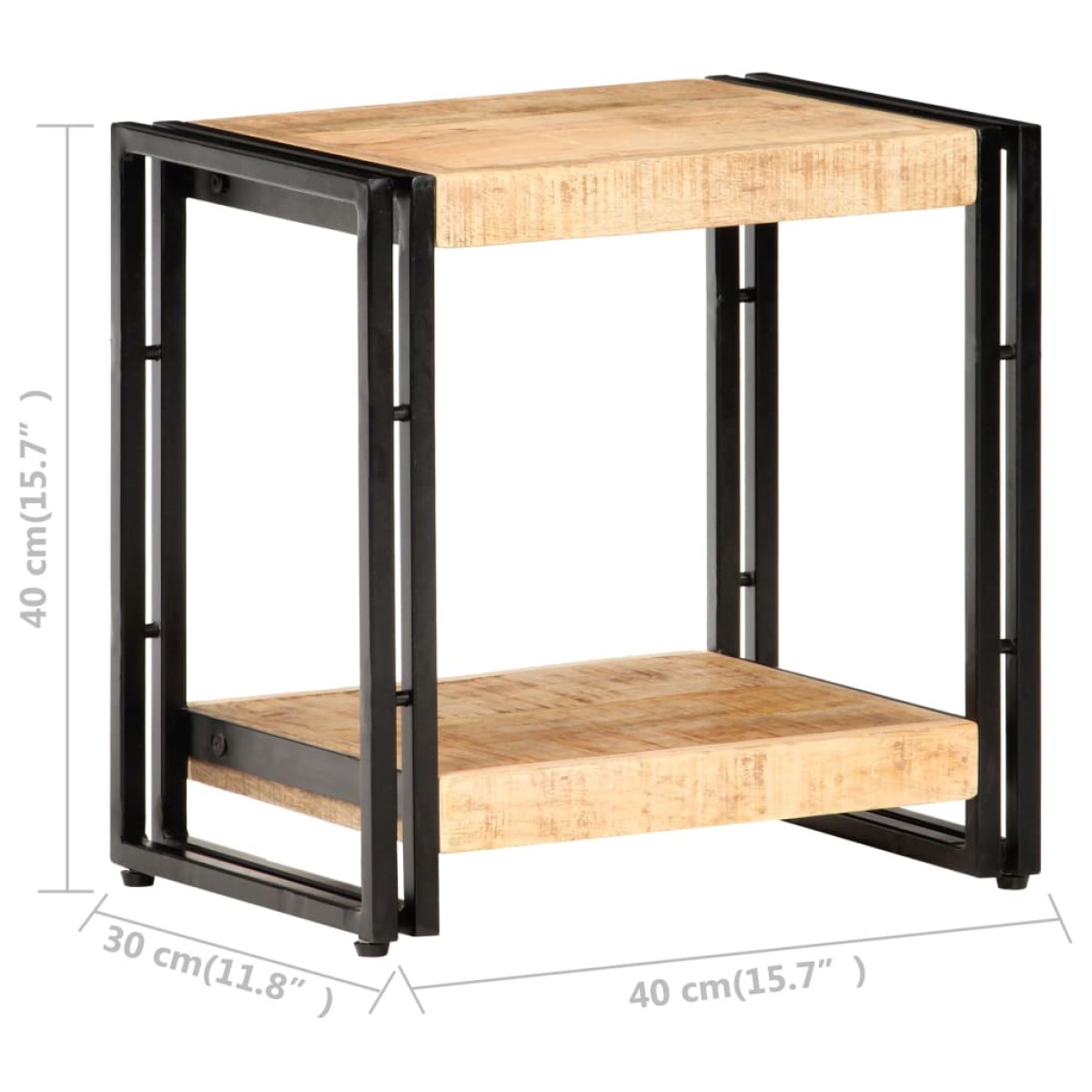 vidaXL Τραπεζάκι Βοηθητικό 40 x 30 x 40 εκ. Ακατέργαστο Ξύλο Μάνγκο