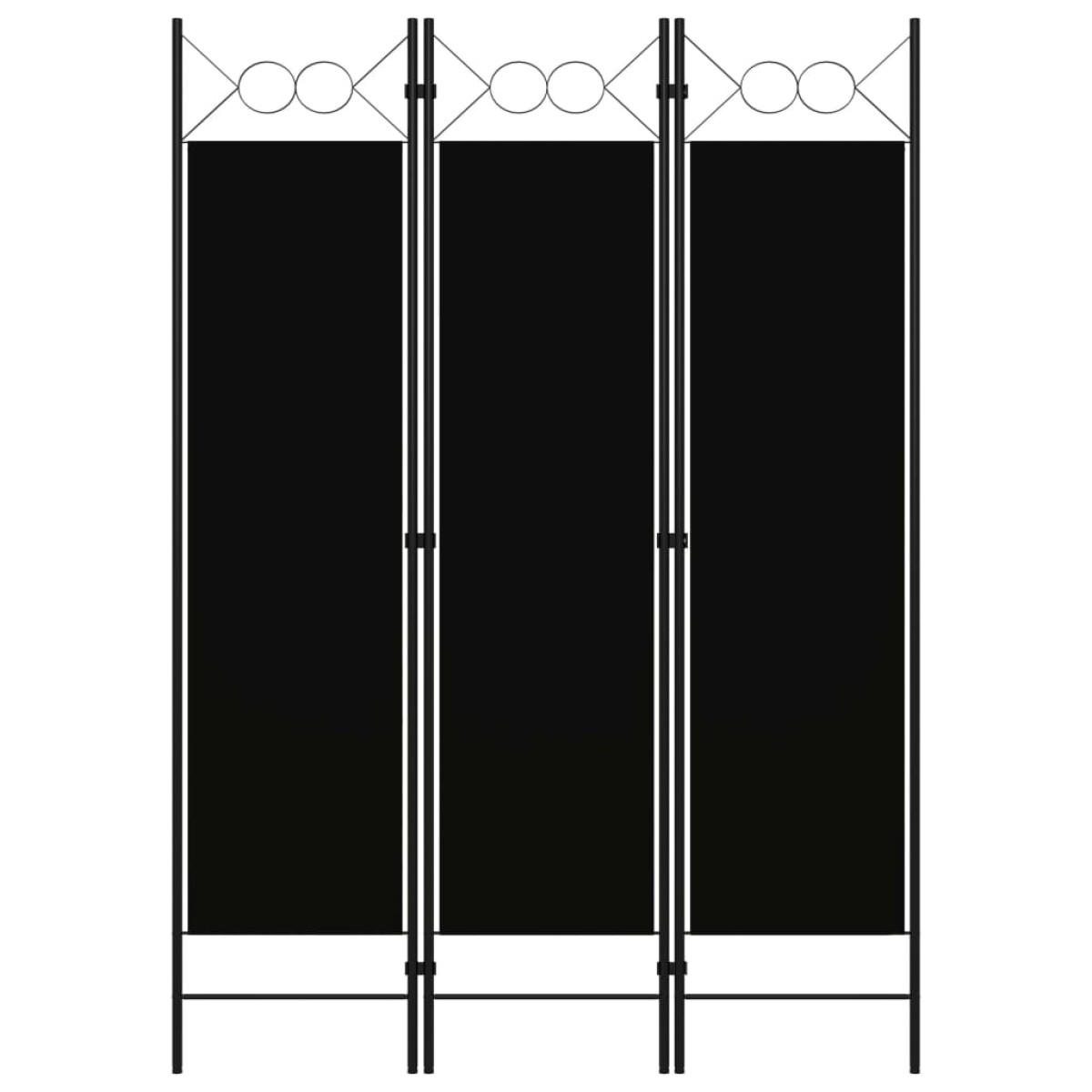 vidaXL Διαχωριστικό Δωματίου με 3 Πάνελ Μαύρο 120 x 180 εκ.
