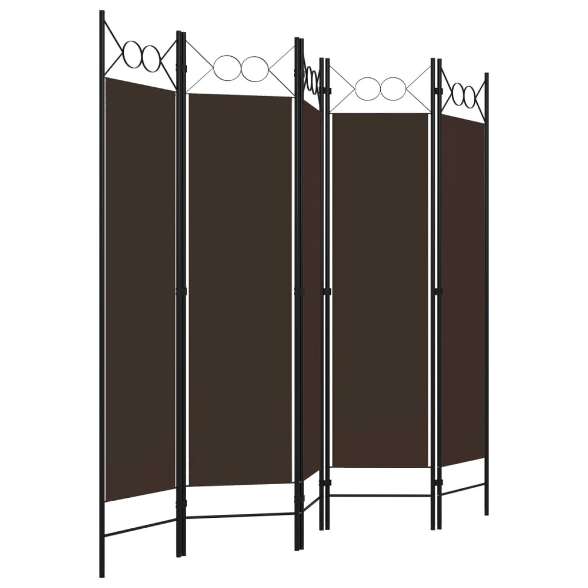 vidaXL Διαχωριστικό Δωματίου με 5 Πάνελ Καφέ 200 x 180 εκ.