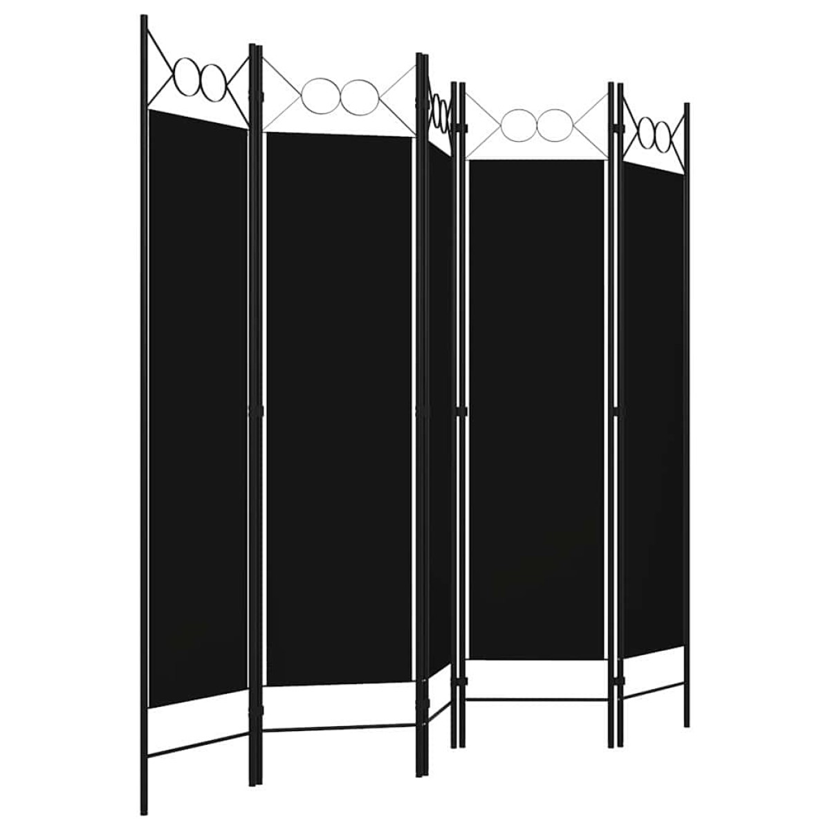 vidaXL Διαχωριστικό Δωματίου με 5 Πάνελ Μαύρο 200 x 180 εκ.