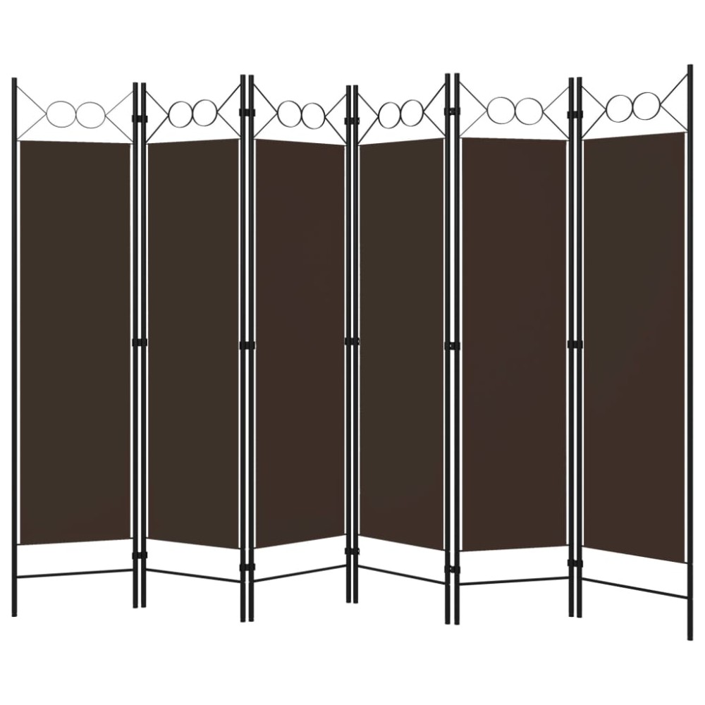 vidaXL Διαχωριστικό Δωματίου με 6 Πάνελ Καφέ 240 x 180 εκ.