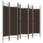 vidaXL Διαχωριστικό Δωματίου με 6 Πάνελ Καφέ 240 x 180 εκ.