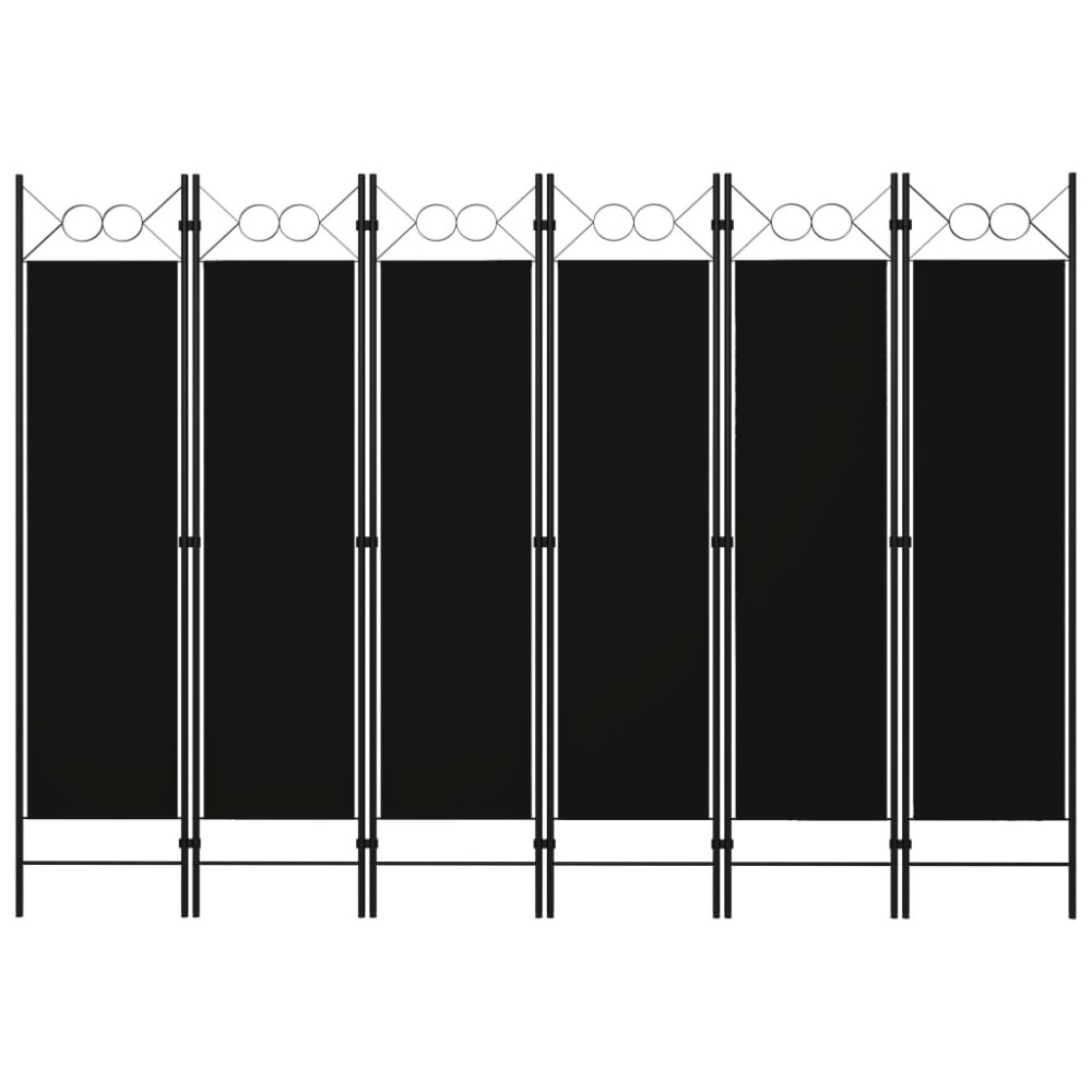 vidaXL Διαχωριστικό Δωματίου με 6 Πάνελ Μαύρο 240 x 180 εκ.