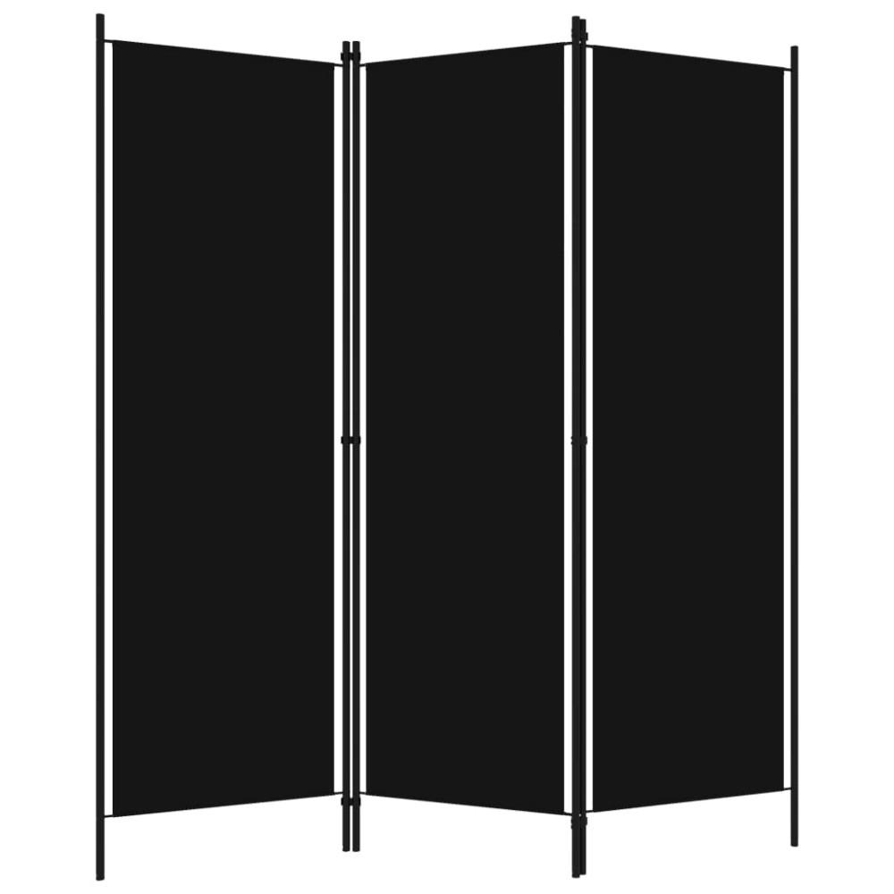 vidaXL Διαχωριστικό Δωματίου με 3 Πάνελ Μαύρο 150 x 180 εκ.