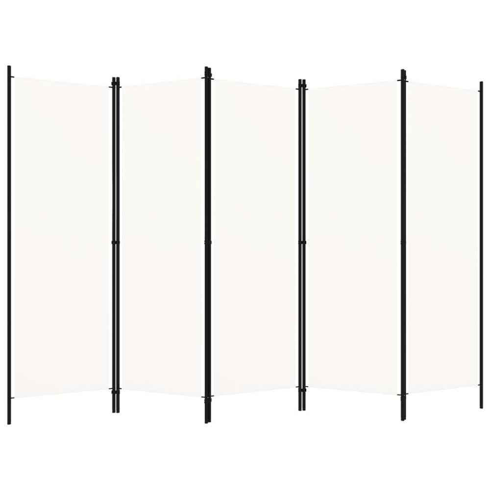 vidaXL Διαχωριστικό Δωματίου με 5 Πάνελ Λευκό 250 x 180 εκ.