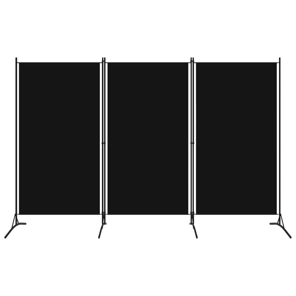 vidaXL Διαχωριστικό Δωματίου με 3 Πάνελ Μαύρο 260 x 180 εκ.