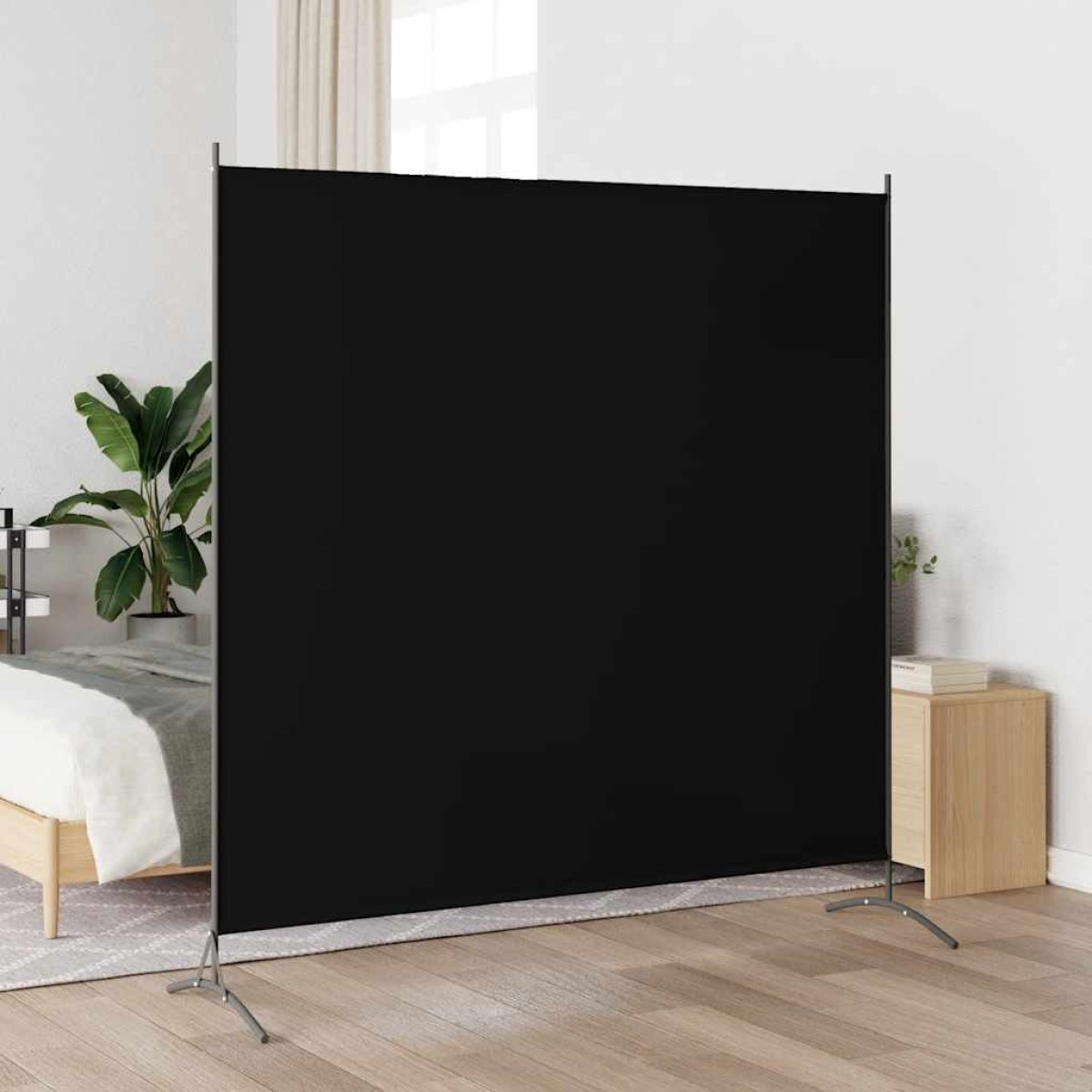 vidaXL Διαχωριστικό Δωματίου με 1 Πάνελ Μαύρο 175 x 180 εκ.