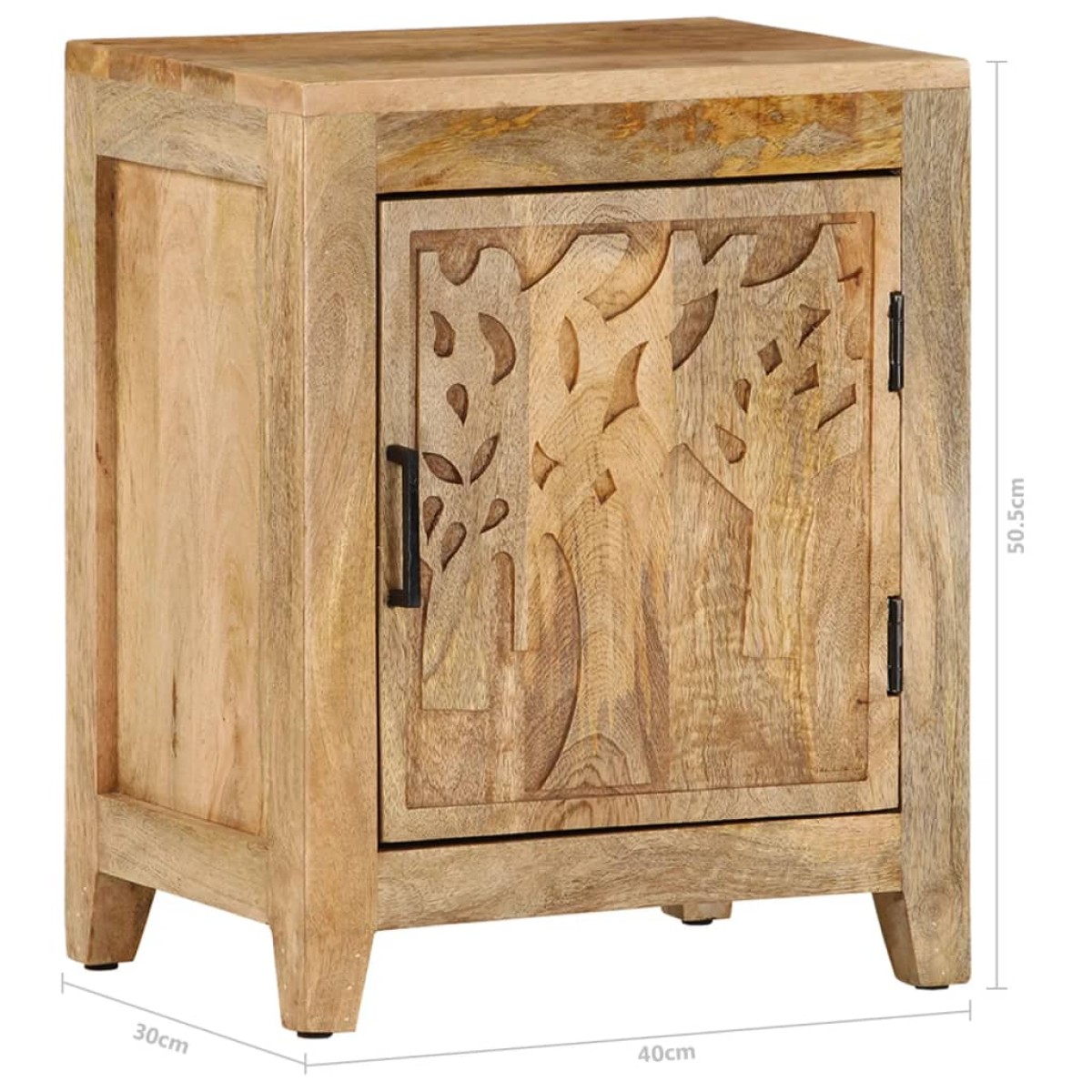 vidaXL Κομοδίνο 40 x 30 x 50 εκ. από Μασίφ Ξύλο Μάνγκο