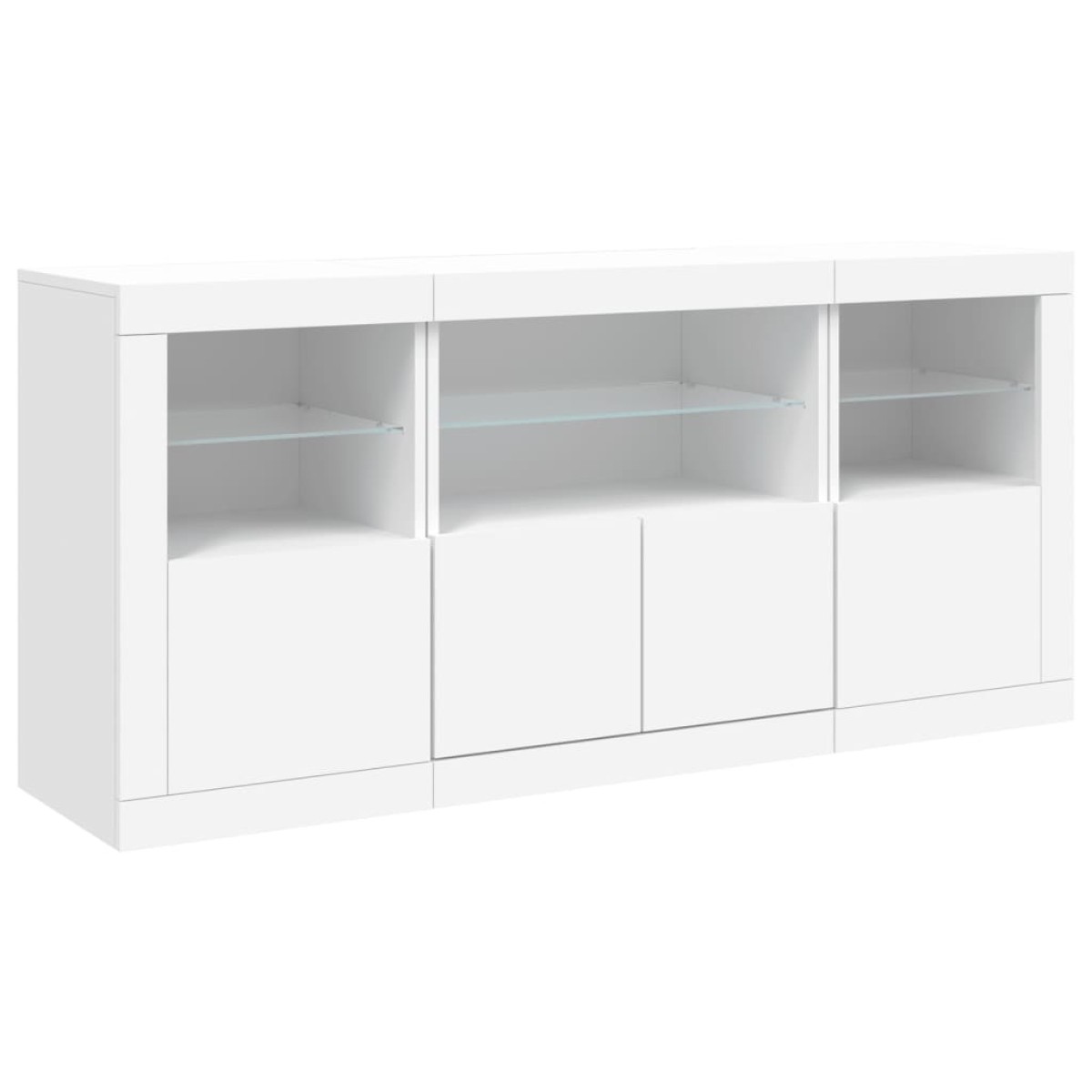 vidaXL Μπουφές με Φώτα LED Λευκός 142,5 x 37 x 67 εκ.