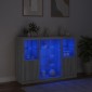 vidaXL Μπουφέδες με Φώτα LED 3 τεμ. Γκρι Sonoma από Επεξεργασμένο Ξύλο